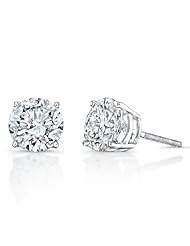 1.85 Round Brilliant Cut Diamond Stud Earrings