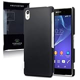 Sony Xperia Z2 Hybrid Rubberised Back Cover Armour Case by Terrapin - Solid Black