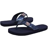 NBA New Jersey Nets Ladies Navy Blue Sequin Strap Flip Flops (9/10)