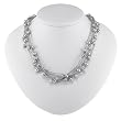 Silver Cotton Cord Multi Strand Gray Freshwater Pearl Necklace - 16 Inches