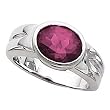 14K White Gold Rhodolite Garnet Ring