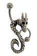 Dragon Belly Ring/Earrings with Black CZ - 14G - 3/8" L - Sold Individually