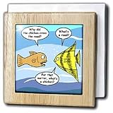 Review 3dRose LLC  / Fish why did the chicken cross the road joke - 6 Inch Tile Napkin Holder