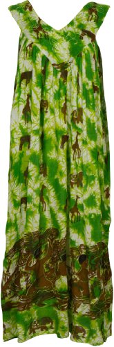 Safari Animal Print Gauzy Tie-dye Casual Sleeveless Umbrella Maxi Dress