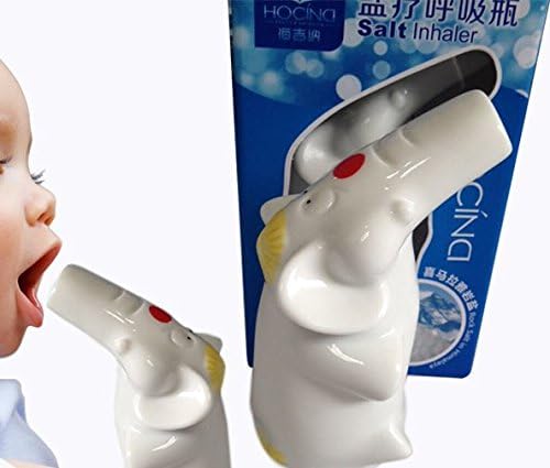 Hocina Elephant Himalayan Pink Crystal Salt Inhaler Salt Air Respiratory Help All-Natural Respiratory Aid for Family Use &amp; Youth Use