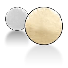 43×43 inch (110cm) 2in1 Portable Photo Studio Collapsible Light Reflector Silver&Golden