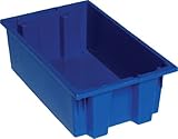 IMAGE OF Quantum SNT180BL 18-Inch by 11-Inch by 6-Inch Stack and Nest Tote, Blue, 6-Pack