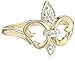 Amazon Collection 14k Yellow Gold Fleur-de-Lis Diamond Ring
