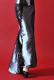 Velda Lauder Pewter Taffeta Silk and Black Lace Skirt