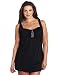 Jantzen Women's Plus Size Bejeweled Swim Dress, Black, 20W