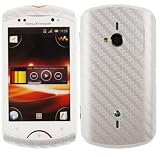 Skinomi TechSkin - Silver Carbon Fiber Film Shield & Screen Protector for Sony Ericsson Live With Walkman + Lifetime Warranty