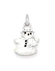 Sterling Silver Enameled Snowman Charm