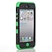 Masione™ Deluxe Hybrid High Impact Soft Silicone + Hard PC Case Cover for Apple iPhone 5S 5 5G with Screen Protector and Stylus (Black+Green)