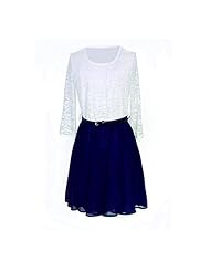 Sexy Tiered Pleated Sheer Belted Lace Chiffon Summer Elasticized   Waistline  Dress