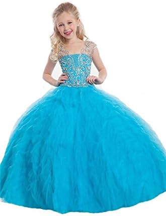 GGE Girl's Ball Gown Pageant Dresses Custom Party Princess Blue 5