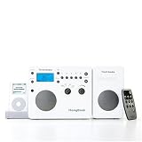 Tivoli Audio iSongBook Réveil Radio Stéréo Portable AM-FM Support spécial iPod tous modèles Livré avec télécommande pour la radio et l iPod Façade blanche, Boîtier gris