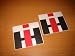 Set of 2 International Harvester IH vinyl lettering decal sticker BLACK/RED