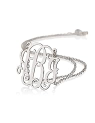 Monogram Necklace Sterling Silver Personalized Name Necklace