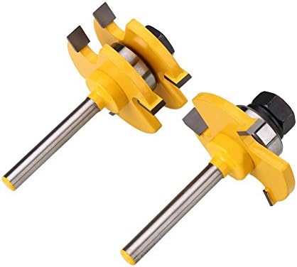 THE DAY 2Pcs Matched Tongue Router Bit &amp; Groove Router Bit Wood Cutter Woodworking Tool