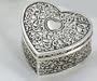 ANTIQUE SILVER PLATED HEART BOX