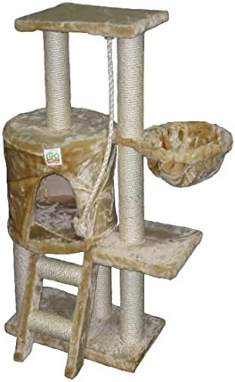 Cat Tree With Hammock Condo Pet Furniture Scratching Posts - Great For Lounging, Playing, Scratching Sisal Rope In The Kitty Pad Area With Soft Material And Cozy Den