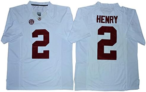 WEENKS Men's Derrick Henry 2 Alabama Crimson Tide 2015-16 College Football Jersey L White