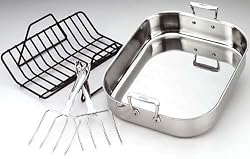 All-Clad Stainless Roasting Pan with Rack and Turkey Forks