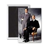 Stephen Fry and Hugh Laurie - 3x2 inch Fridge Magnet - large magnetic button - Magnet