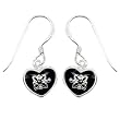 FOJO's Marcasite and Onyx Heart Earrings