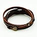 COOLLA Brown Leather Wristband Cuff Bracelet Friendship Gift Brown Ropes Bracelet, Women Wrap Bracelet, Men Wrap Bracelet Sl2338