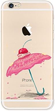 iPhone 6/6S Case,iDFORU iPhone 6 / 6S Translucent Silicone Protective Case Soft Flexible TPU Back Cover Bumper Ultra Thin Case for 4.7 inch iPhone 6/iPhone 6s (Cute Umbrella)