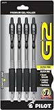 IMAGE OF Pilot G2 Retractable Premium Gel Ink Rolling Ball Pen, Ultra Fine Point, 4-Pack, Black Ink (31275)