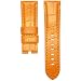 24mm Med. Brown Custom Made Genuine Leather Alligator Grain Tang Buckle Watch Band Strap fits Panerai PAM 44mm Case