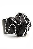 Black Zipper Flower Wrist Cuff