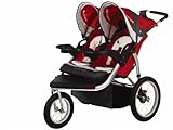 Schwinn Turismo Double Stroller - Dark Red/Grey -- red