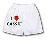 White Boxer Short with I Love Cassie