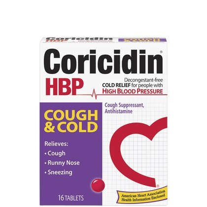 Coricidin Hbp Antihistamine Cough & Cold Suppressant 