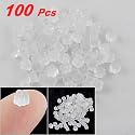 Rosallini 100 Pcs Clear White Soft Plastic Flower Shape Earrings Back Stoppers