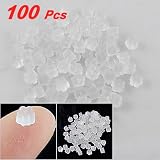 Rosallini 100 Pcs Clear White Soft Plastic Flower Shape Earrings Back Stoppers