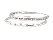 Bracelet - B294 - Bangle Style 2 Pc Set - Inscribed with "Count Your Blessings Instead of your Crosses, Count Your Gains Instead of your Losses, Count Your Smiles Instead of Your Tears, Count Your Courage Instead of Your Fears, Count Your Health Instead of Your Wealth, Love Thy Neighbor as Much as Yourself" ~ Silver Tone Metal