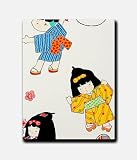JulyTwenty A6 Handmade Fabric Greeting Card - Japanese Dolls