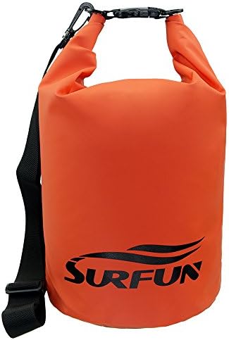Surfun® Durable Waterproof Dry Bag Dry Sack with Shoulder Strap for Camping Kayaking Hiking Boating Rafting Swimming and Floating,Available in 5L 10L 20L 30L 40L 55L,Color: Black,Yellow,Blue,Orange,Green in stock(Orange, 30 Liters)