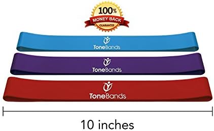 Loop Bands/Resistance Bands/Exercise Bands/Fitness Bands (Light, Medium, Heavy) - Best Quality Set of 3x 10" For Women & Men Home Gym Exercise, Fitness Workouts, Resistance and Physical Therapy Strength Training, Yoga, Pilates - 100% Natural Latex Built for Performance, Comfort and Durability. Lifetime Guarantee.