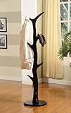 Kings Brand Black Finish Wood Coat Rack Stand