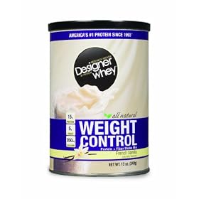 DESIGNER WHEY Weight Control Protein Supplement, French Vanilla, 12-Ounce Canister