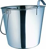 Indipets Heavy Duty Flat Sided Stainless Steel Pail, 4-Quart