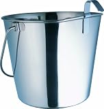 Indipets Heavy Duty Flat Sided Stainless Steel Pail, 2-Quart