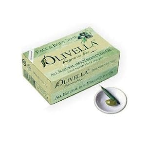 Olivella All Natural 100% Vigin Olive Oil Face and Body Soap, Fragrance Free 3.52 oz (100 g)