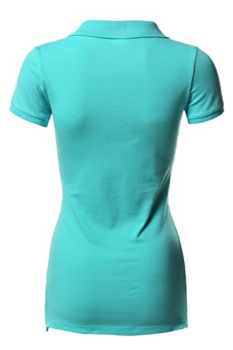 2LUV Women's Short Sleeve 5 Button Polo Shirt