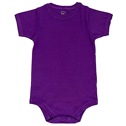 2T 3T 4T 5T 6T Toddler Bodysuit Short Sleeve Round Crew Neck - Purple